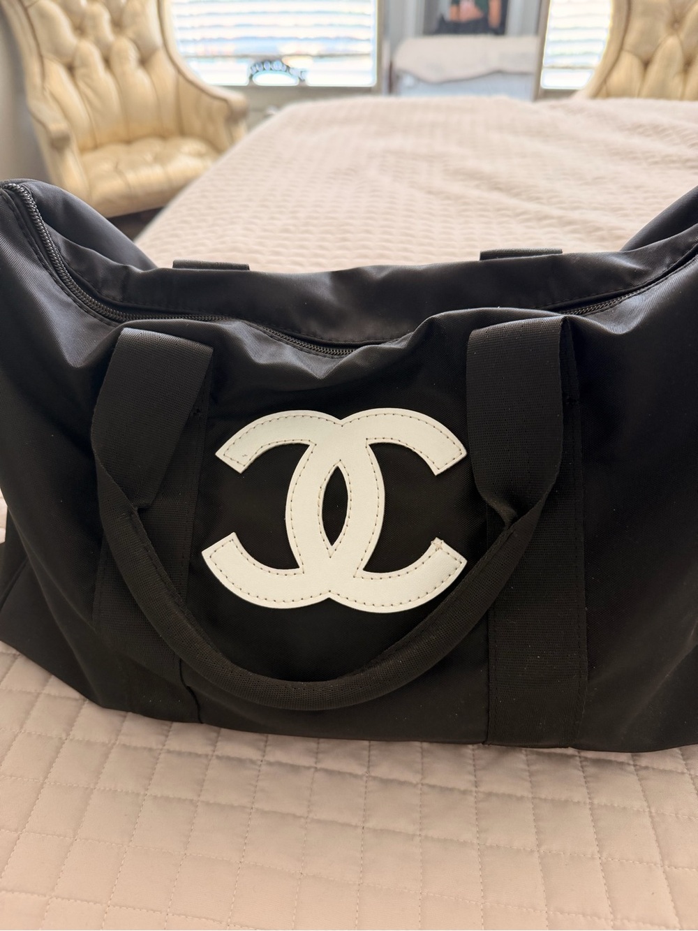 Chanel Black Canvas Shoulder Bag - Picture 9 of 10